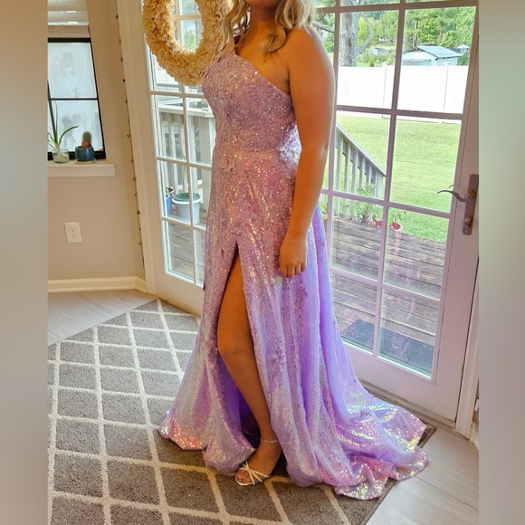 Sherri Hill #55342 Lilac Size 10 - Picture 2 of 6